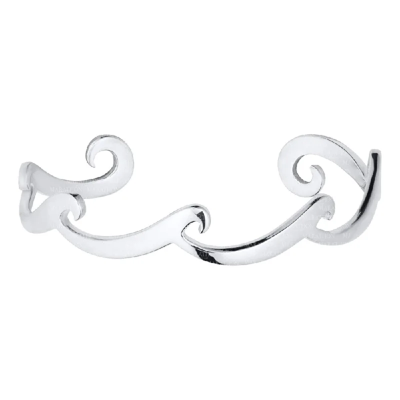 Sterling Silver Multi Wave Cuff Bracelet