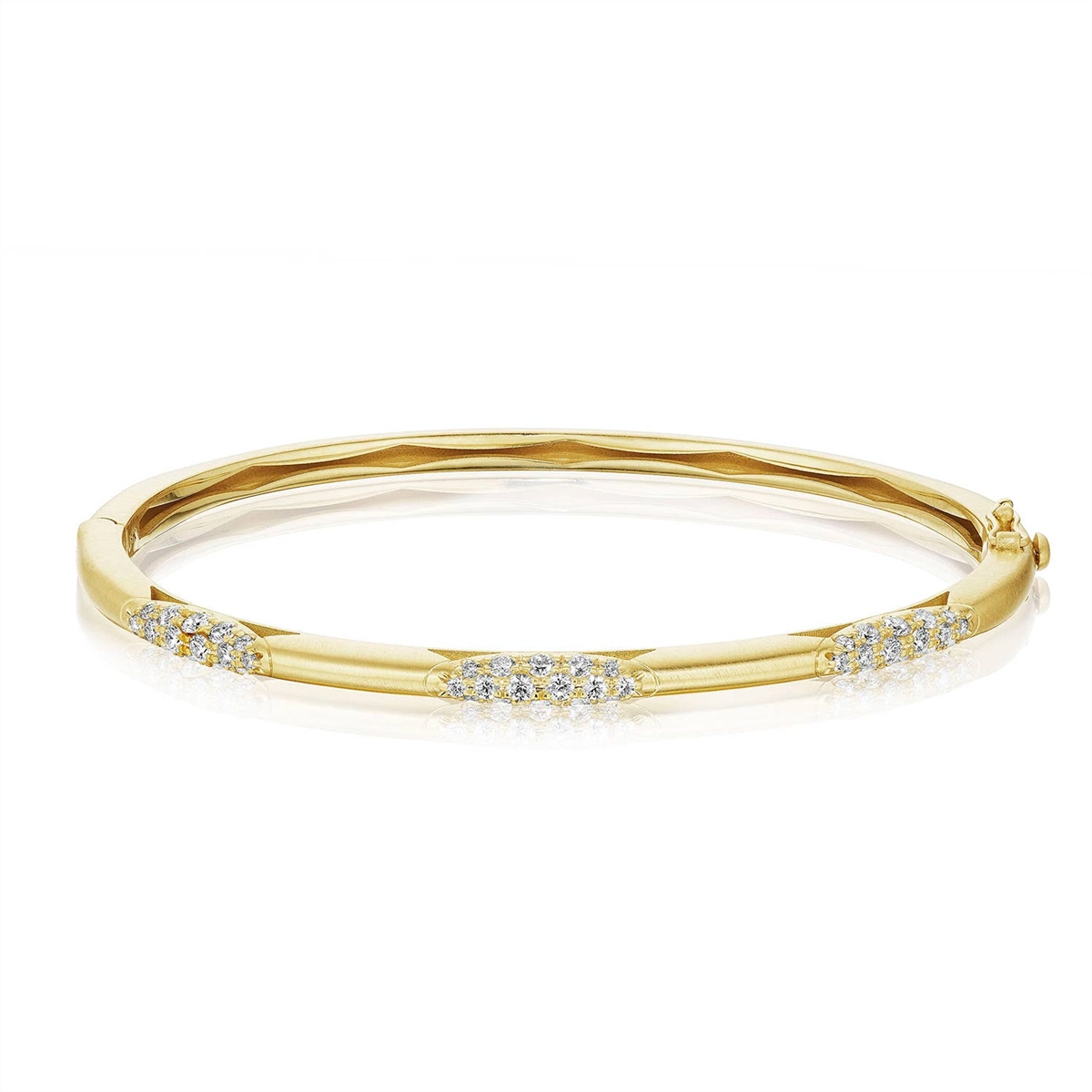 Tacori 18K Yellow Gold Satin Diamond Crescent Bangle