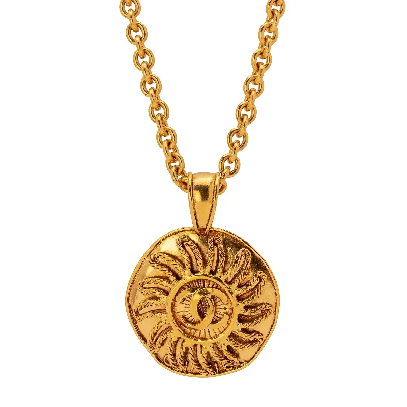 Chanel Freeform Logo Disk Pendant Necklace