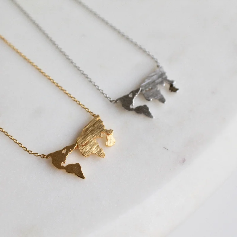 World map necklace