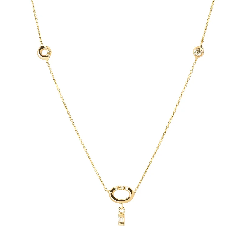 Gravity Gold Oval Necklace