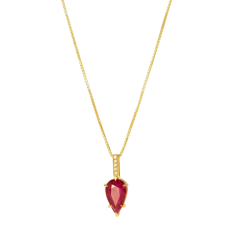 Arrow Necklace - Ruby & Diamond