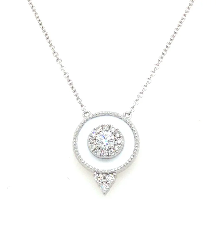 dainty snake ring gold 14K White Natural Diamond 18 inch Necklace