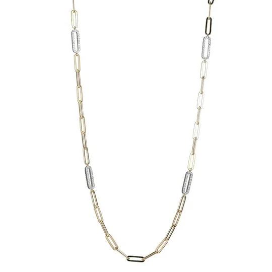 chunky silver hoop earrings Sterling/18K Yellow Paper Clip Necklace with Cubic Zirconium 24 inch chunky silver hoop earrings Sterling/18K Yellow Paper Clip Necklace with Cubic Zirconium 24 inch