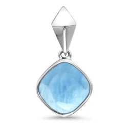 amethyst healing crystal necklace Sterling Silver Larimar Maya Cushion 20 inch Necklace amethyst healing crystal necklace Sterling Silver Larimar Maya Cushion 20 inch Necklace