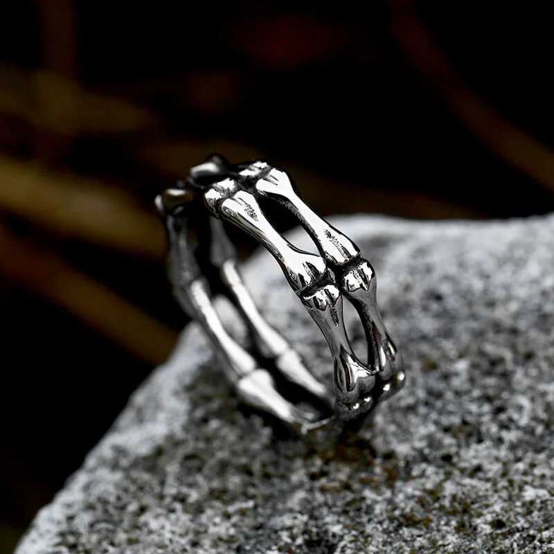 classic diamond hoop earrings Gothic Bone Stainless Steel Skull Ring