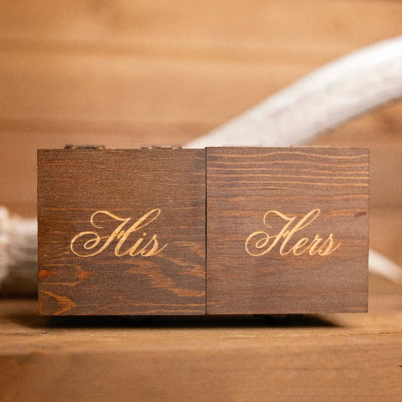 women’s leather wrap bracelet His & Hers - Wedding Ring Box (Pine)