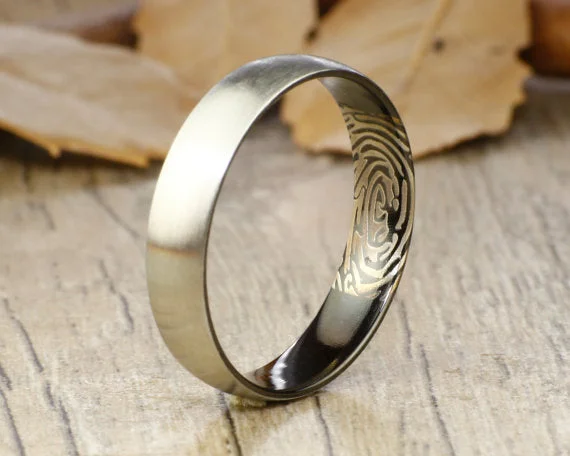 men’s engraved cuff bracelet Your Actual Finger Print Rings, Handmade Women Dome RINGS - Two Tone Black Titanium Ring 5mm men’s engraved cuff bracelet Your Actual Finger Print Rings, Handmade Women Dome RINGS - Two Tone Black Titanium Ring 5mm