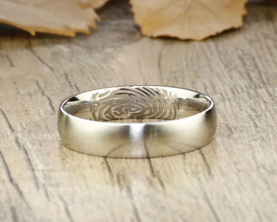 diamond halo pendant necklace Your Actual Finger Print Rings, Thumb Print Rings Women Ring, Personalized Matt Silver Wedding Titanium Ring 5mm diamond halo pendant necklace Your Actual Finger Print Rings, Thumb Print Rings Women Ring, Personalized Matt Silver Wedding Titanium Ring 5mm