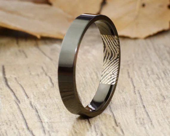 ruby and diamond engagement ring Your Actual Finger Print Rings, WEDDING RING - Women Ring, Black Titanium Rings 4mm ruby and diamond engagement ring Your Actual Finger Print Rings, WEDDING RING - Women Ring, Black Titanium Rings 4mm